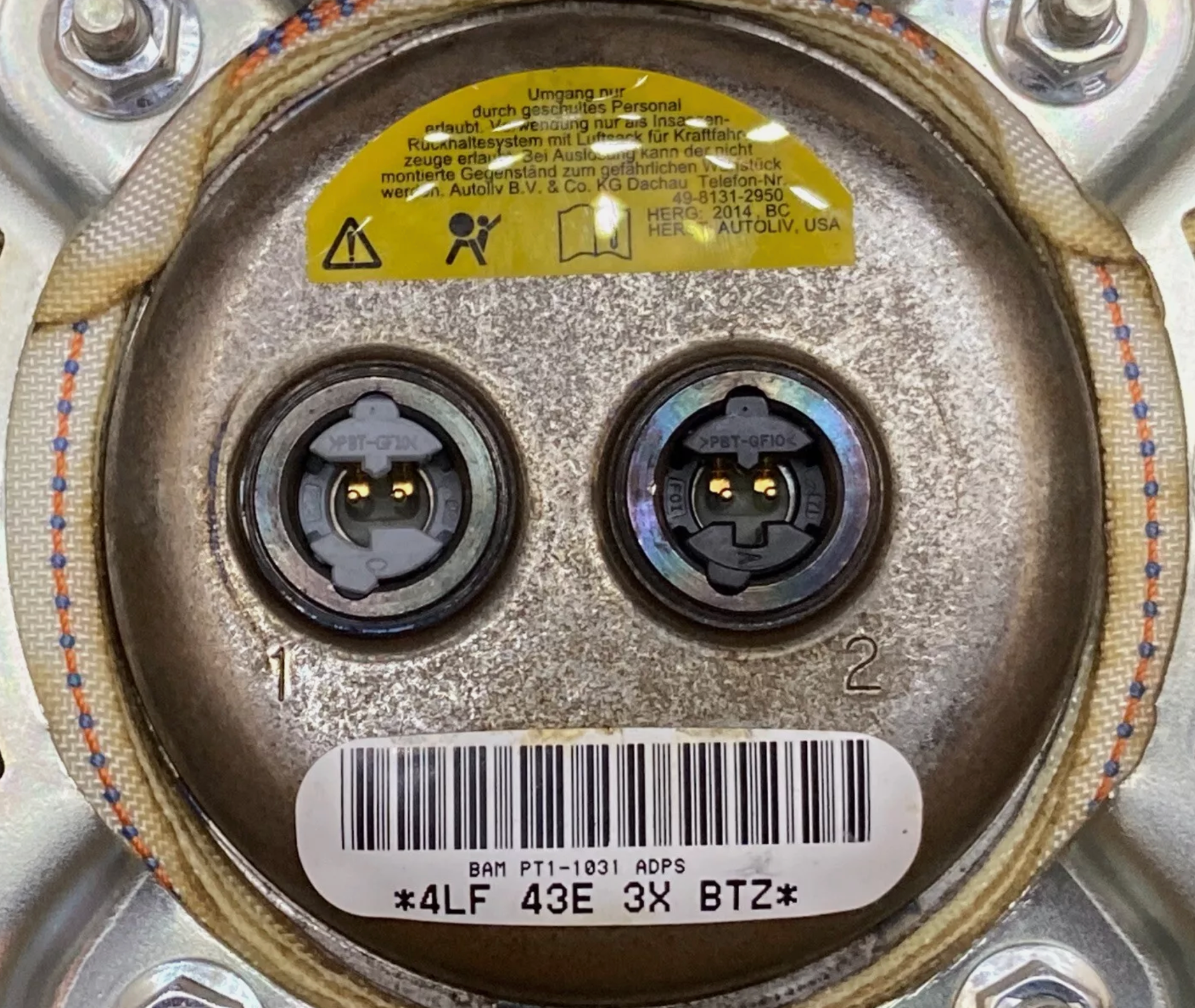 2013-2019 Ford Taurus Left Driver Steering Wheel Airbag Black: 253-06884L